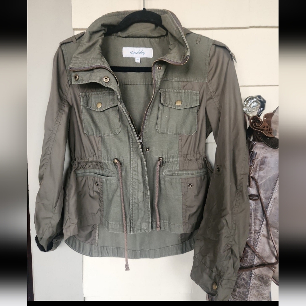 Sebby Utility Jacket in Olive Green